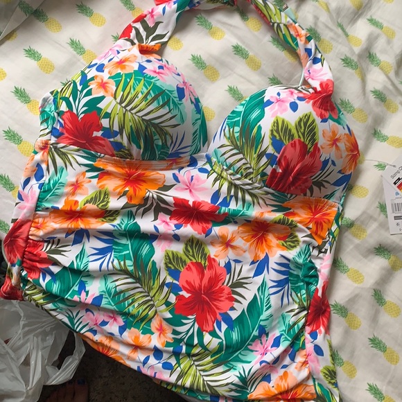 Time and Tru Other - Time and Tru Tropical Tankini Bathing Suit Top